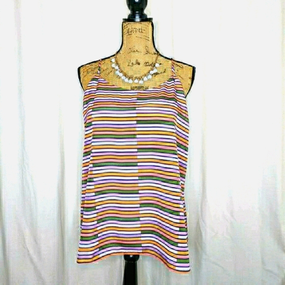 J Crew Striped Racerback Cami (Sz 14) - Picture 2 of 9